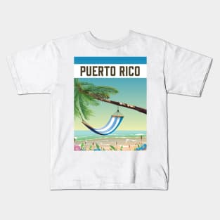 Puerto Rico Beach travel poster Kids T-Shirt